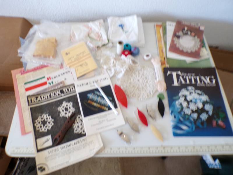lot 62 image: (A-2) Tatting Tools, Supplies and B...