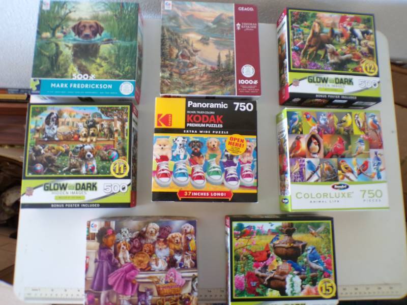 lot 68 image: (A-1) 8 Puzzles  5 - 500pc  2 - 7...