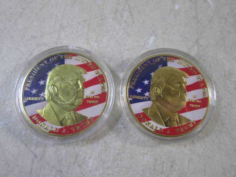 lot 157 image: (CNTR) 2 Donald J Trump Commemorati...