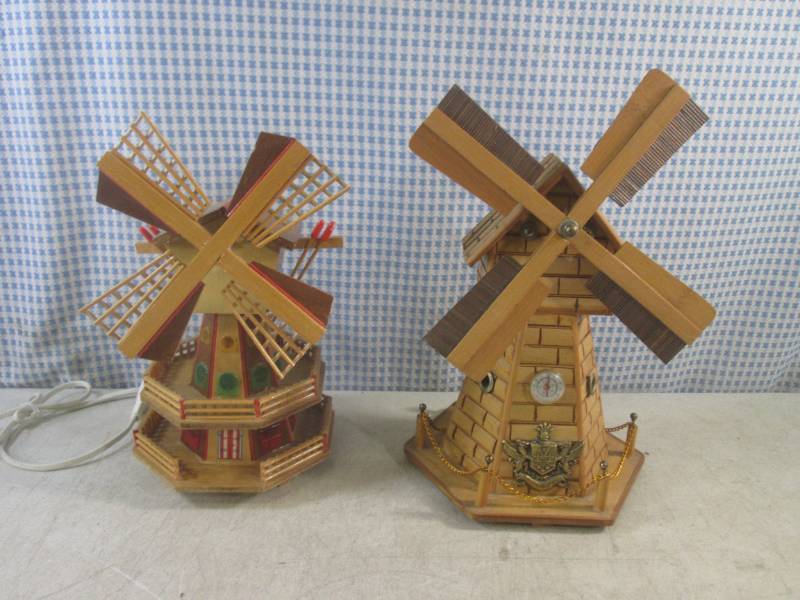 lot 174 image: (FS) 2 Vintage Wood Windmills 1 Mus...