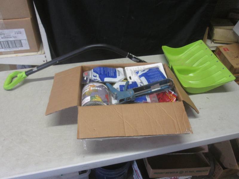 lot 228 image: (EW7) Box Full of Misc and Snow Sho...