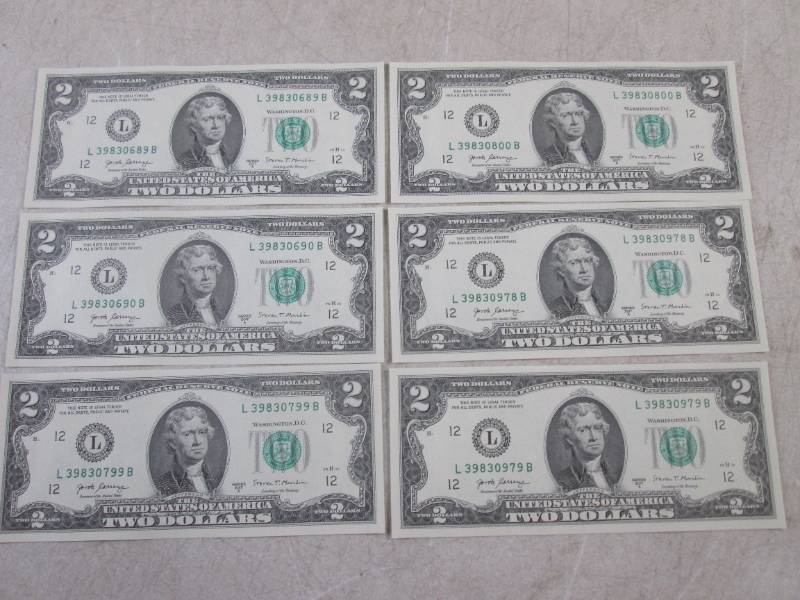 lot 280 image: (CNTR) 6 Assorted Uncirculated US $...