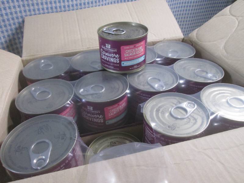 lot 299 image: (CS) 24 Cans of Chicken and Salmon ...