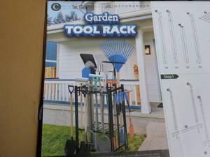 Garden Metal Tool Rack with Hooks...
