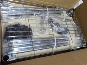 2 Wood Shelf Stainless Steel Rack...