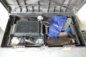 Large Rubbermaid tote with shelves with Horse equipment