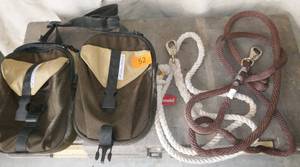 small soft sided saddle bags, reins