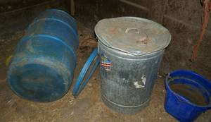 barrels and bucket