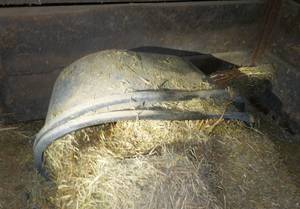 two feeder buckets about 3 ft