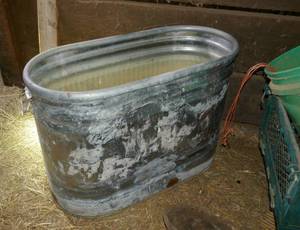Steel waterer about 3 ft