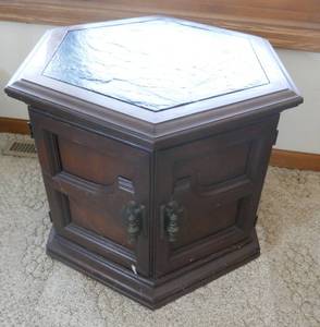 lot 20 image: Hexagon cabinet 23 inches across 19 in high