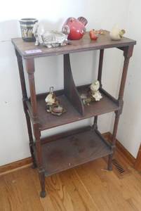 lot 23 image: Two Vintage stands with pottery pieces