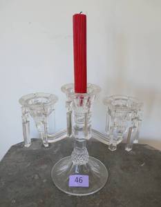lot 46 image: Glass candelabra , not sure if it is crystal