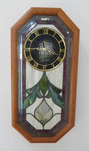 lot 48 image: Battery operated stained glass clock