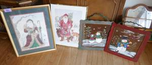 lot 86 image: Christmas themed artwork