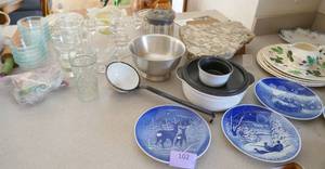 lot 102 image: Large group of glassware, including some Bing & Grondahl plates