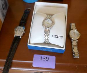 lot 139 image: THREE watches - 2 are Seiko Solar