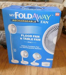 lot 154 image: New foldaway fan with rechargeable battery
