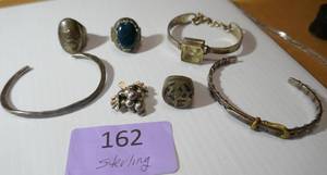 lot 162 image: Bracelets and rings all marked Sterling Silver