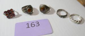 lot 163 image: Group of rings, could not read or find the markings