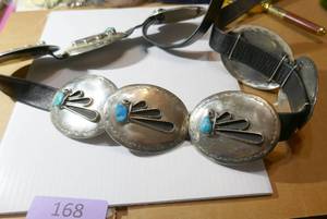 lot 168 image: Silver Turquoise Belt