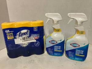 Lysol Wipes and Clorox Disinfectant