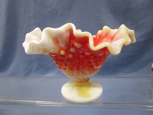 Vintage Hobnail Orange Slag Candy