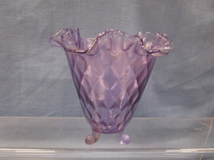 Vintage Fenton Vase, Optic Thread