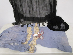 Flapper Period Dress, Antique Shawl