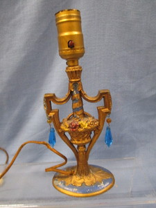 Stick Lamp, Metal Flower Urn Style