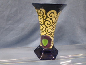 Czech Art Pottery Vase - Poppies