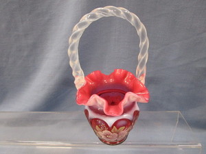 Fenton Basket, Signed