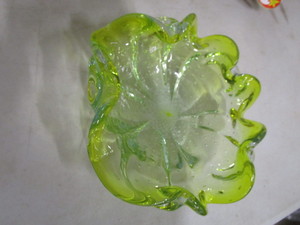 Art Glass Yellow Dish