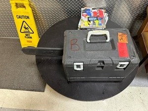 lot 21 image: Ryobi 16 in. 37cc 2-Cycle Gas Chainsaw with Heavy-Duty Case Model RY3716 - Marked B