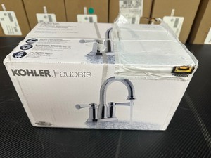 lot 33 image: New Kohler Aderlee Centerset Bathroom Faucet - Chrome