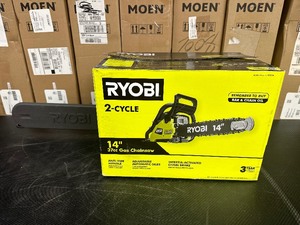 lot 38 image: Ryobi 14 in. 37cc 2-Cycle Gas Chainsaw Model RY3714
