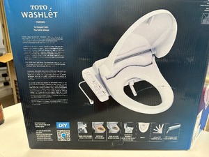 lot 27 image: TOTO Washlet Elongated Bidet Seat T1SW3014#01 Minor Damage At Rear - Crack in Plastic Base of Seat See Pictures