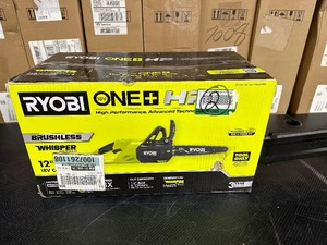lot 15 image: Ryobi ONE HP 18V Brushless Whisper Series 12 in. Battery Chainsaw (Tool Only) Battery Not Included