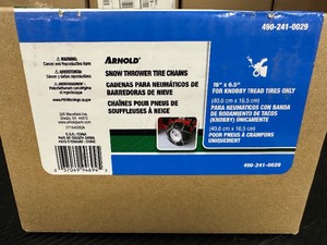 lot 98 image: New Arnold 490-241-0029 16-Inch x 6.5-Inch Snow Blower  thrower Tire Chains