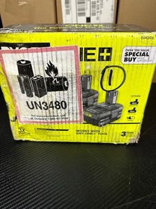 lot 100 image: 2 Ryobi One  18V Rechargeable Batteries and Charger