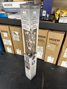 lot 76 image: 2 Pack of Decorative Evergreen Battery Powered Silver LED Branches - Like New Open Box