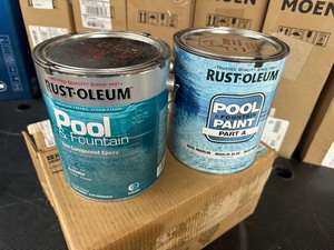 lot 73 image: Rust-Oleum Pool & Fountain Epoxy Paint, Marlin Blue, Flat, 2 gal, 270 to 350 sq ft gal