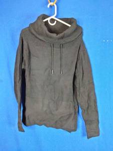New Mens Black Coofandy Loose Fit Big Collar Sweater Size Medium