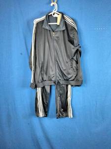 New Victory Mens 2-Pc. Black Track Jacket and Pant Set Size XXL
