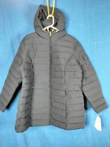 New Larry Levine Womens Hooded Stretch Puffer Jacket Navy Size XL