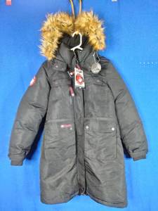 New Canada Weather Gear Womens Parka with Faux Fur Trim Hooded Black Size Small