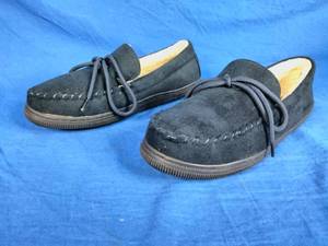 New Boston Traveler Mens 212M Moccasin Slippers Navy Size 8