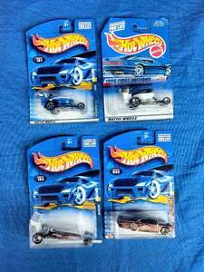 New 4 Mattel Hot Wheels Cars Dragster, Impala, Etc.