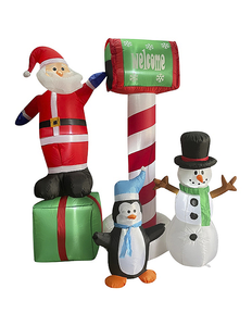 New Fraser Hill Farm 6 Inflatable Mailbox with SantaSnowmanPenguin