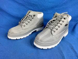 New Lugz Mens Drifter Ripstop Grey  White Boots Size 7.5